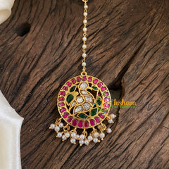 Precious Jadau Kundan Maang Tikka -Single Pearl Strand Tikka-J1299