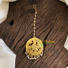 Precious Jadau Kundan Maang Tikka -Single Pearl Strand Tikka-J1299