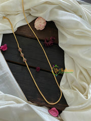 Traditional AD Stone Ball Mugappu Chain-Red Green-G3025