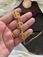 Traditional AD Stone Lakshmi Mugappu Chain- White-G3016