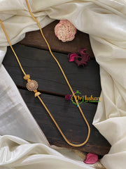 Traditional AD Stone Jhumka Mugappu Chain-White -G3022