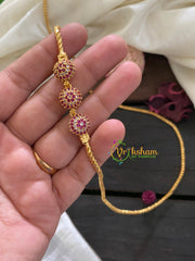 Traditional AD Stone Round Mugappu Chain-G3015