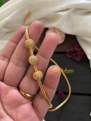 Traditional AD Stone White Ball Mugappu Chain 2 -G3014