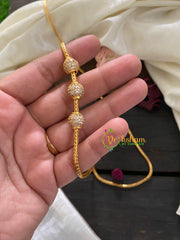 Traditional AD Stone White Ball Mugappu Chain 1 -G3013