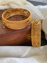 AD Stone Filigree Bangles - Pink and Green -G5067