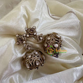 Purple Victorian Diamond Jhumkas-VV1165