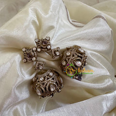 Purple Victorian Diamond Jhumkas-VV1165