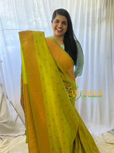 Parrot Green Paithani Semi Soft Silk Saree -VS739