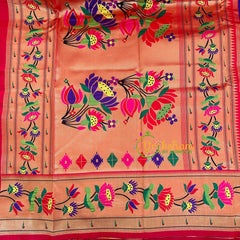 Ink Blue Paithani Soft Silk Saree -VS3002