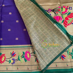Violet Blue Paithani Soft Silk Saree -VS3006