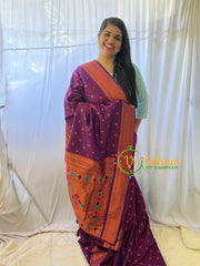 Purple Paithani Semi Soft Silk Saree -VS745