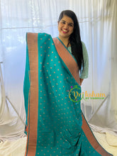 Teal Blue Paithani Semi Soft Silk Saree -VS744