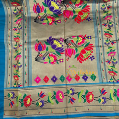 Lime Yellow Green Paithani Soft Silk Saree -VS3008