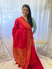 Red Paithani Semi Soft Silk Saree -VS743