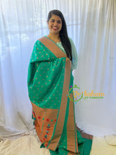 Aqua Green Paithani Semi Soft Silk Saree -VS741