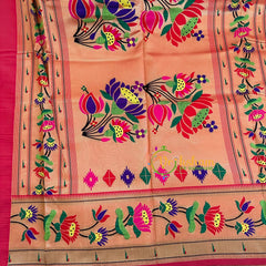 White Paithani Soft Silk Saree -VS3000