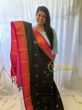 Brown with Pink Rani Paithani Soft Silk Saree -VS760