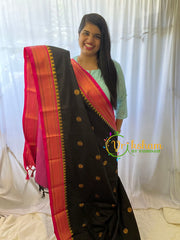 Brown with Pink Rani Paithani Soft Silk Saree -VS760