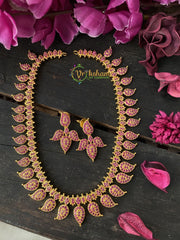 American Diamond Maanga Short Neckpiece -Red -G2217