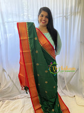 Dark Green with Red Rani Paithani Soft Silk Saree -VS761