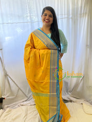 Yellow with Blue Rani Paithani Soft Silk Saree -VS751