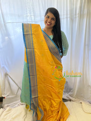 Yellow with Blue Rani Paithani Soft Silk Saree -VS751