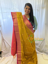 Mustard with Pink Rani Paithani Soft Silk Saree -VS755