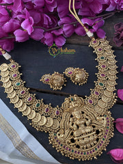 Lakshmi coin and Pendant Choker -Ghungroo -Red Green -G2252