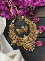 Antique Cluster Ghungroo Lakshmi Pendant Choker -G2250