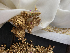 Antique Cluster Ghungroo Lakshmi Pendant Choker -G2250