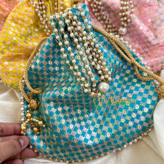 Return Gift Potli Bags -Printed Potli bag -6 pieces Set-RG110