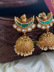 Green Chandbali Jhumkas -G5105