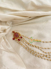 Red Jada Bun Billai with Maatil -Bridal Bun Jada Billai -Red Bead-G8366