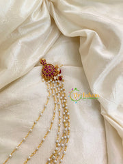 Red Jada Bun Billai with Maatil -Bridal Bun Jada Billai -Red Bead-G8366