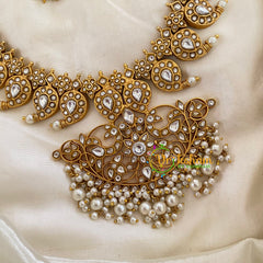Precious Jadau Kundan Maanga Neckpiece -White -J807