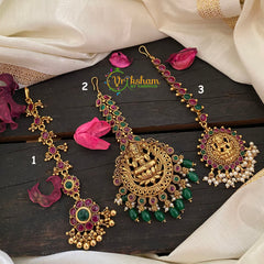 Premium Kemp and Lakshmi Maang Tikka-G3055