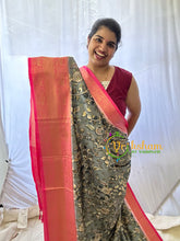 Grey Kalamkari Saree -Semi Soft Silk Saree-VS885