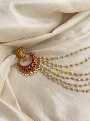 Half Moon Jada Bun Billai with Maatil -Bridal Bun Jada Billai-Pearl -G8358