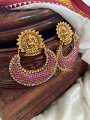 Lakshmi Stud Peacock Chandbali Dangler-Red-G5086