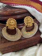 Lakshmi Stud Peacock Chandbali Dangler-White-G5085