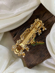 Premium Gold AD Stone Hair Clip -Red White-H520