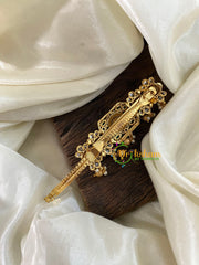 Premium Gold AD Stone Hair Clip - Red Green -H521