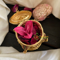 Gold Look Alike Shri Vishnu Kumkum Box-G3102