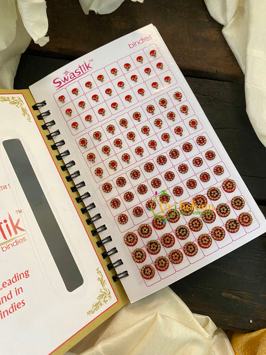 Cocktail Stone Sticker Bindi Book- Swasthik Long -BB102