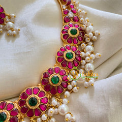 Premium Jadau Kundan Hasli Choker-Floral-J283