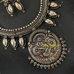 Kolhapuri Temple Neckpiece- Narthana Krishna -S551