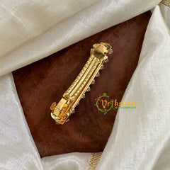 Kundan Hair Clip-Gold Pearl-G14355