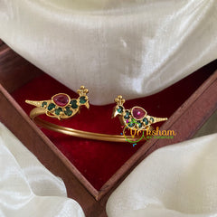 Gold Look Alike Kada Bracelet -Red Green-Parrot -G068