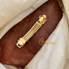 Kundan Hair Clip- Pastel Green -Floral -H451