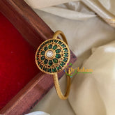 Gold Look Alike Kada Bracelet -Chakra-Green-G057